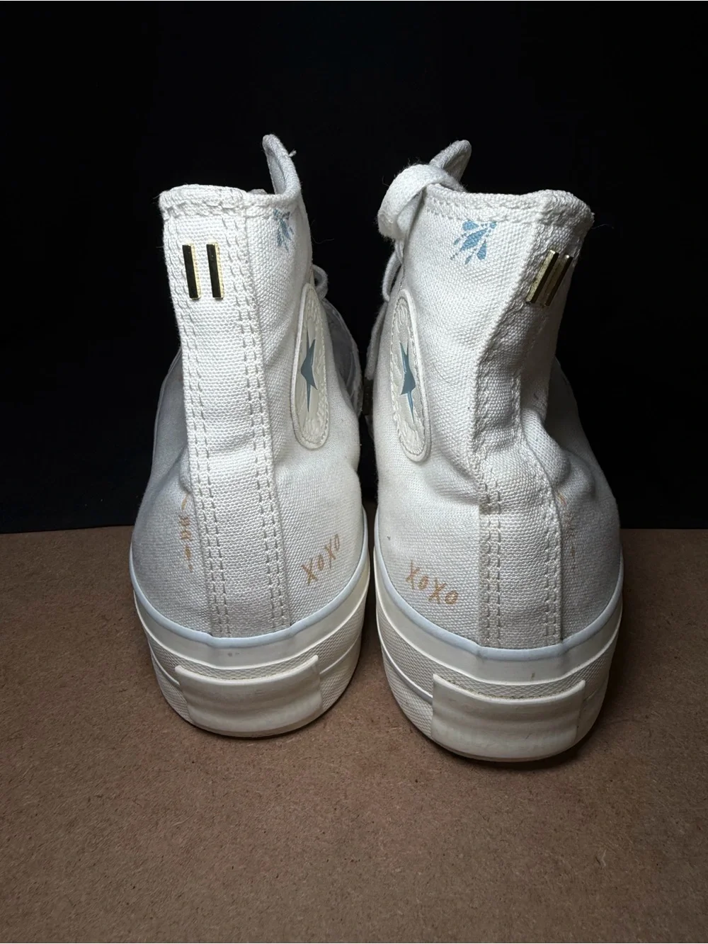 Converse Womens Lift Platform Hi A07135C White Butterfly Sneaker  Sz 7.5